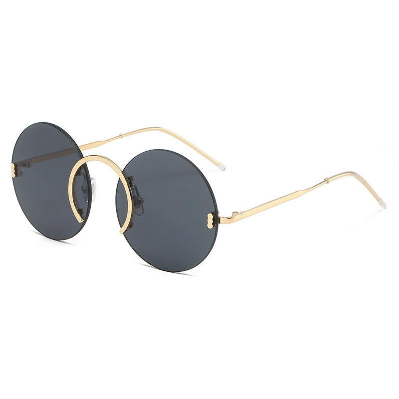 John Lennon Style Rimless, Anti-UV Sunglasses