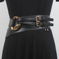 Double Buckle Waist Belt in Black, Coffee, Dark Grey, Caramel, and Apricot – Bold, Chic, and Figure-Flattering