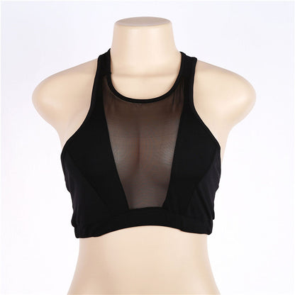 Sheer Workout Bra Top in Black