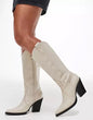 Knee High Cowhide Chic Western Boots – Multiple Colors