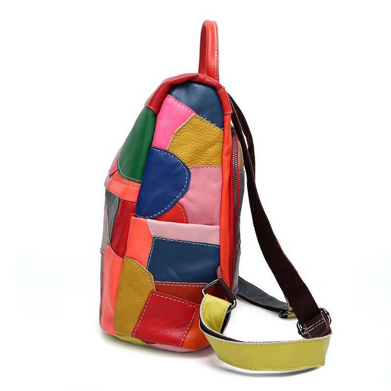 Multicolored Leather Fashion Backpack for Ladies