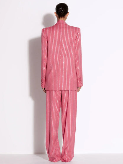 Hot Diamond Pinstripe Two-Piece  Pant Suit