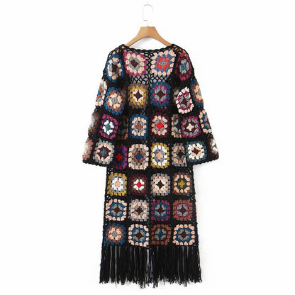 Women's Ethnic Style long Sleeve Knit Cardigan