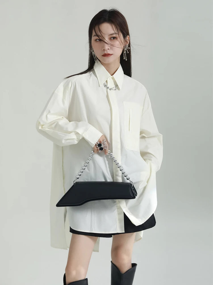 Crisp Cotton Oversized Shirt Dress with Back Tie Detail