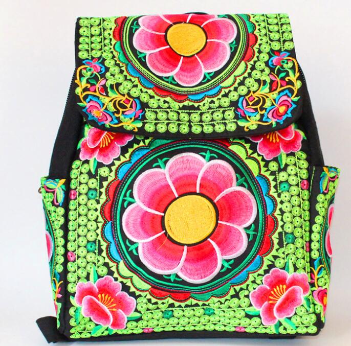 Handmade Ethnic Inspired Embroidered Canvas Backpack