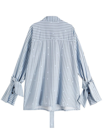 Stylish Striped Long Sleeves Loose Shirt for Women