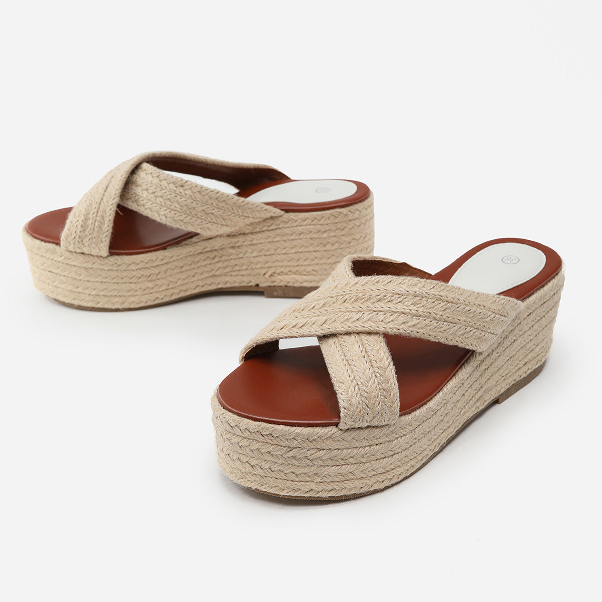 Sienna Jute-Woven Platform Espadrille Slide