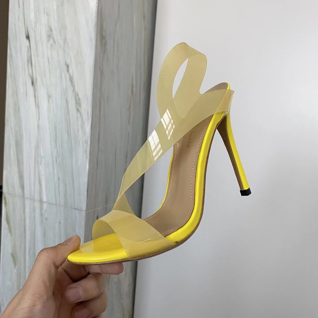 Prisma Clear PVC Stiletto Sandals – Multi-Color