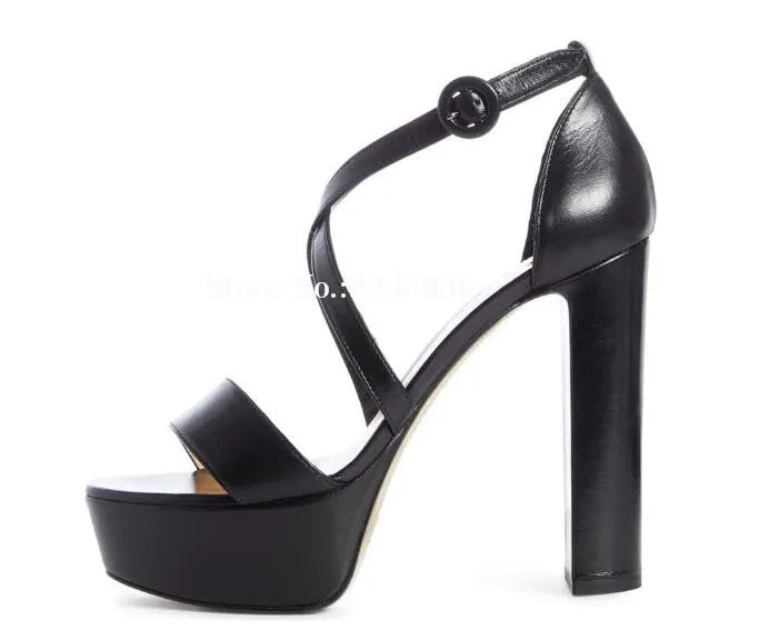 Color Pop Suede Platform Sandals – Multi-Strap Chunky Heel