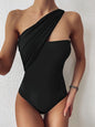 Chic One-Shoulder Ruched One-Piece Swimsuit