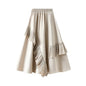 Elegant Midi Length Asymmetrical Ruffles Skirt