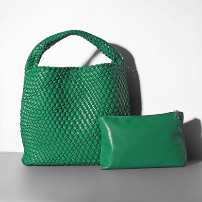 Soft leather bucket bag, Tote shoulder bag, woven cross-border dumpling bag, bags, niche design bag