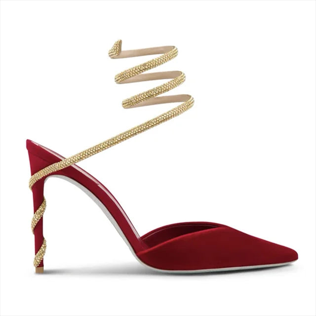 Aurora Spiral Wrap Crystal-Embellished Stiletto Pumps