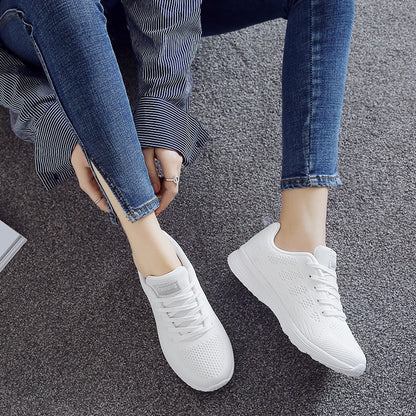Women's Running Shoes White Woman Sneakers Air Fabric Womens Sport Shoes Women Lightweight Summer Sneakers Mesh