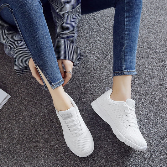 Women's Running Shoes White Woman Sneakers Air Fabric Womens Sport Shoes Women Lightweight Summer Sneakers Mesh
