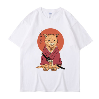 Cute Ninja Cat Cotton T-shirt, Unisex, Multiple Colors