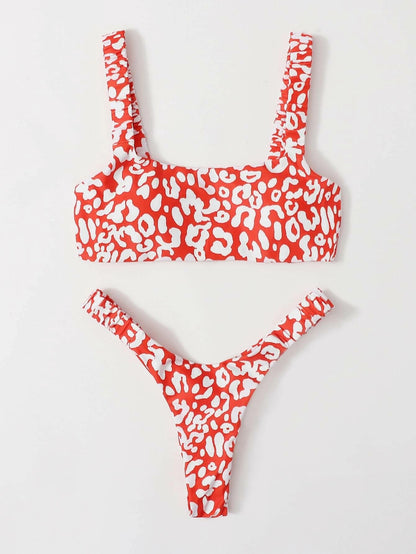 Retro Bloom High-Cut Bikini Set