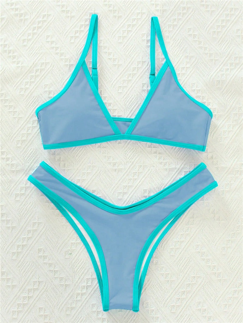 ColorPop Contrast Trim Bikini Set