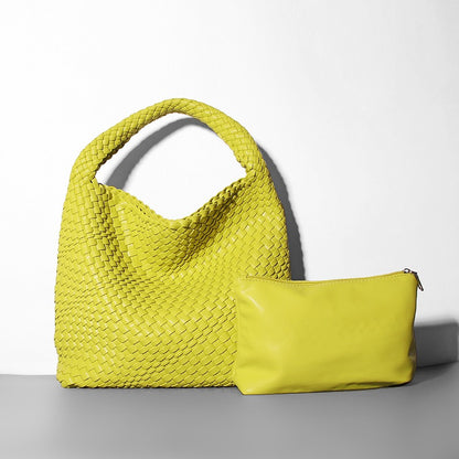 Soft leather bucket bag, Tote shoulder bag, woven cross-border dumpling bag, bags, niche design bag