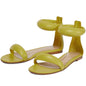 Aura Puff-Strap Leather Flat Sandals