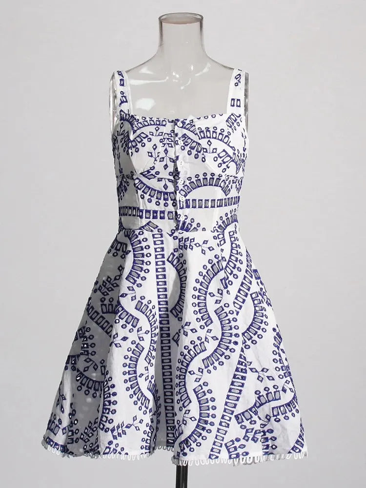 Broderie Anglaise Eyelet Fit-and-Flare Sundress