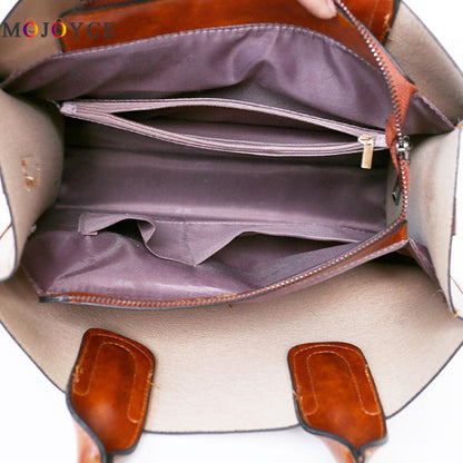 Spanish Brand 3 Pcs/Set Oil Wax PU Leather Bags