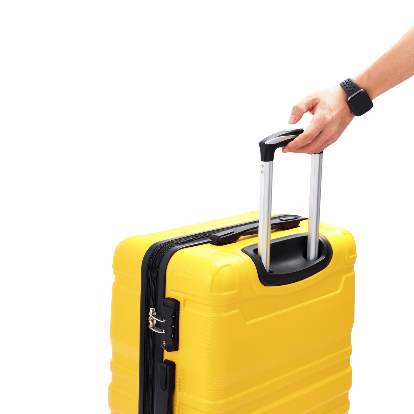 Elegant Luggage Sets, New Model,  Expandable ABS Hardshell 3pcs Luggage (Yellow)