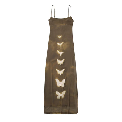 Ethereal Butterfly Sheer Slip Dress