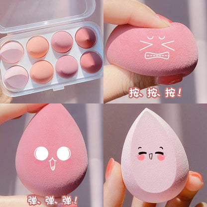 Face Makeup Puff Sponges,  Set of 8 for Cosmetic Beauty Foundation, Powder Blush Blender