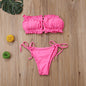 Ruffle Edge Bandeau Bikini Set – Multiple Colors