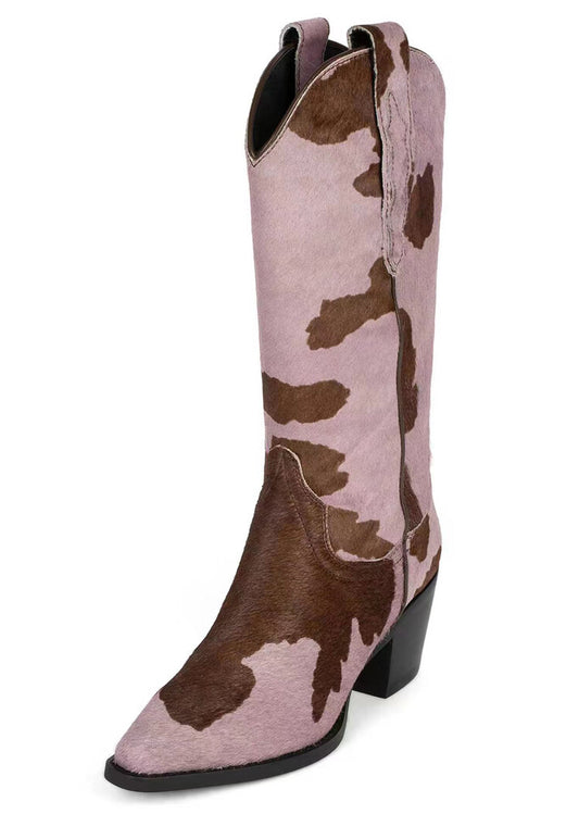 Wild Side Cowhide Western Boots – Cow & Zebra Print