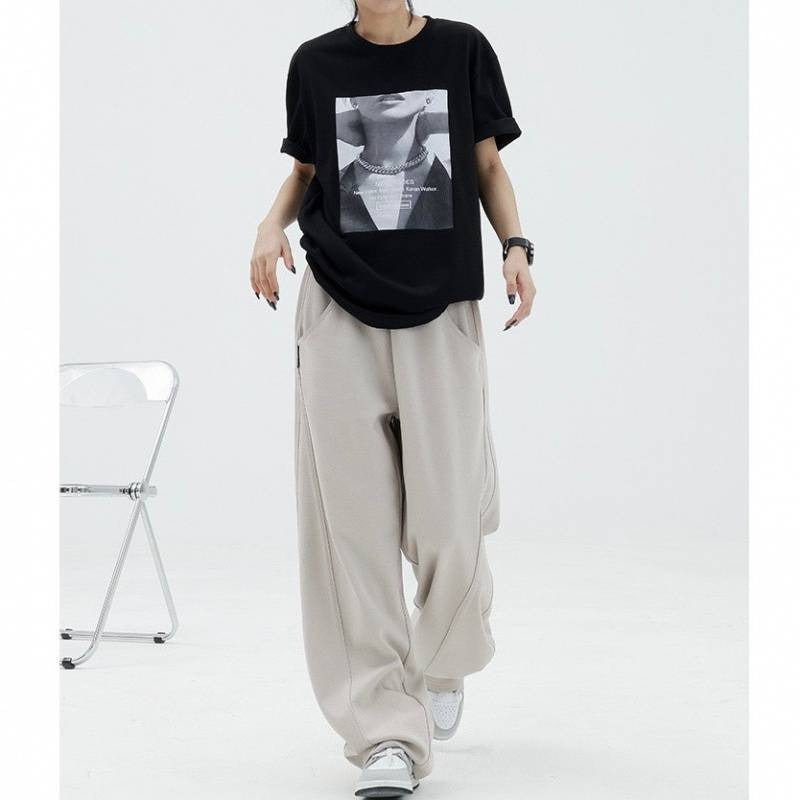 High-end Wide Leg Cotton  Sweatpants