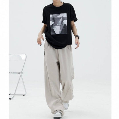 High-end Wide Leg Cotton  Sweatpants