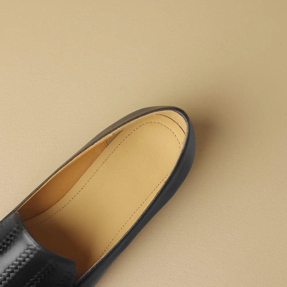 Adriana Hand-Woven Pointed-Toe Leather Loafer