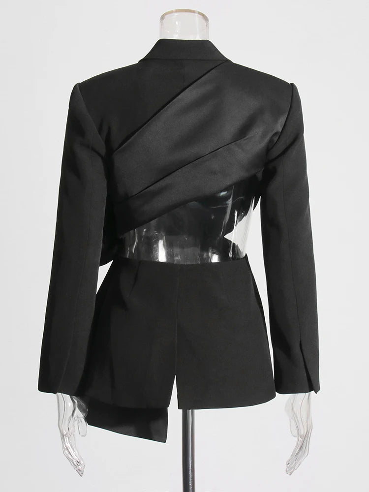 Sculptural Bow Detail Black Blazer – Where Power Meets Drama