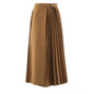 Elegant Long A-Line Draped Pleated Skirt