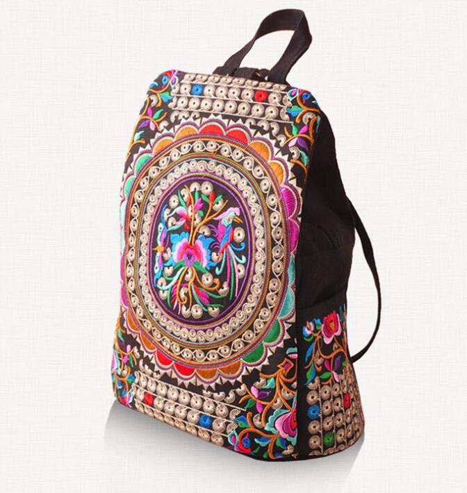 Handmade Ethnic Inspired Embroidered Canvas Backpack