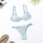Strappy Underwire Ribbed Bikini Set