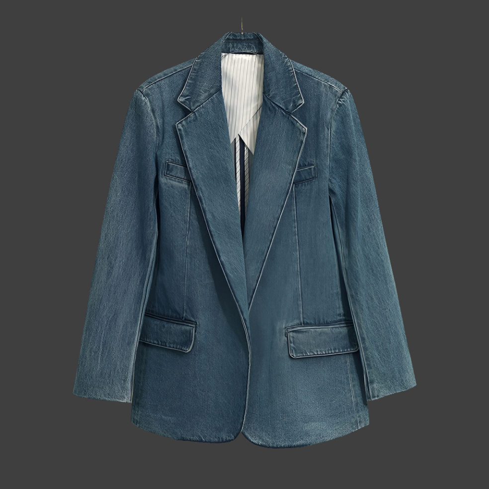 Retro Denim Loose Style Suit Jacket