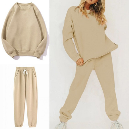 Two-piece Set of Casual Long Sleeves Sweatshirt  and Sweatpants in Multiple Colors