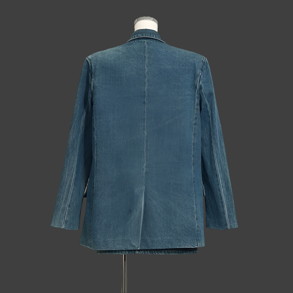 Retro Denim Loose Style Suit Jacket