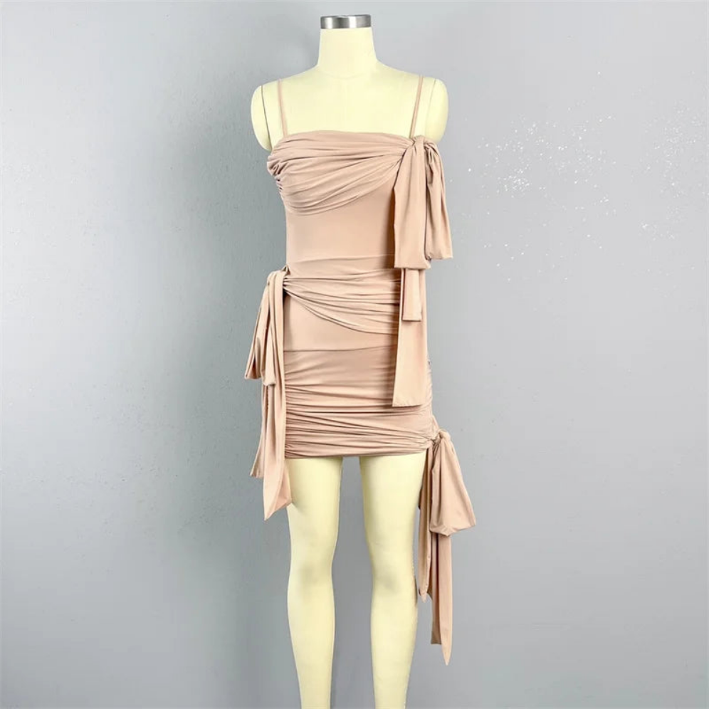 Sexy Open Back Tied-Up Mini Skirt  dress