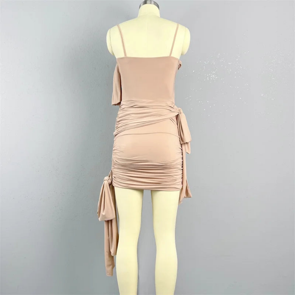 Sexy Open Back Tied-Up Mini Skirt  dress