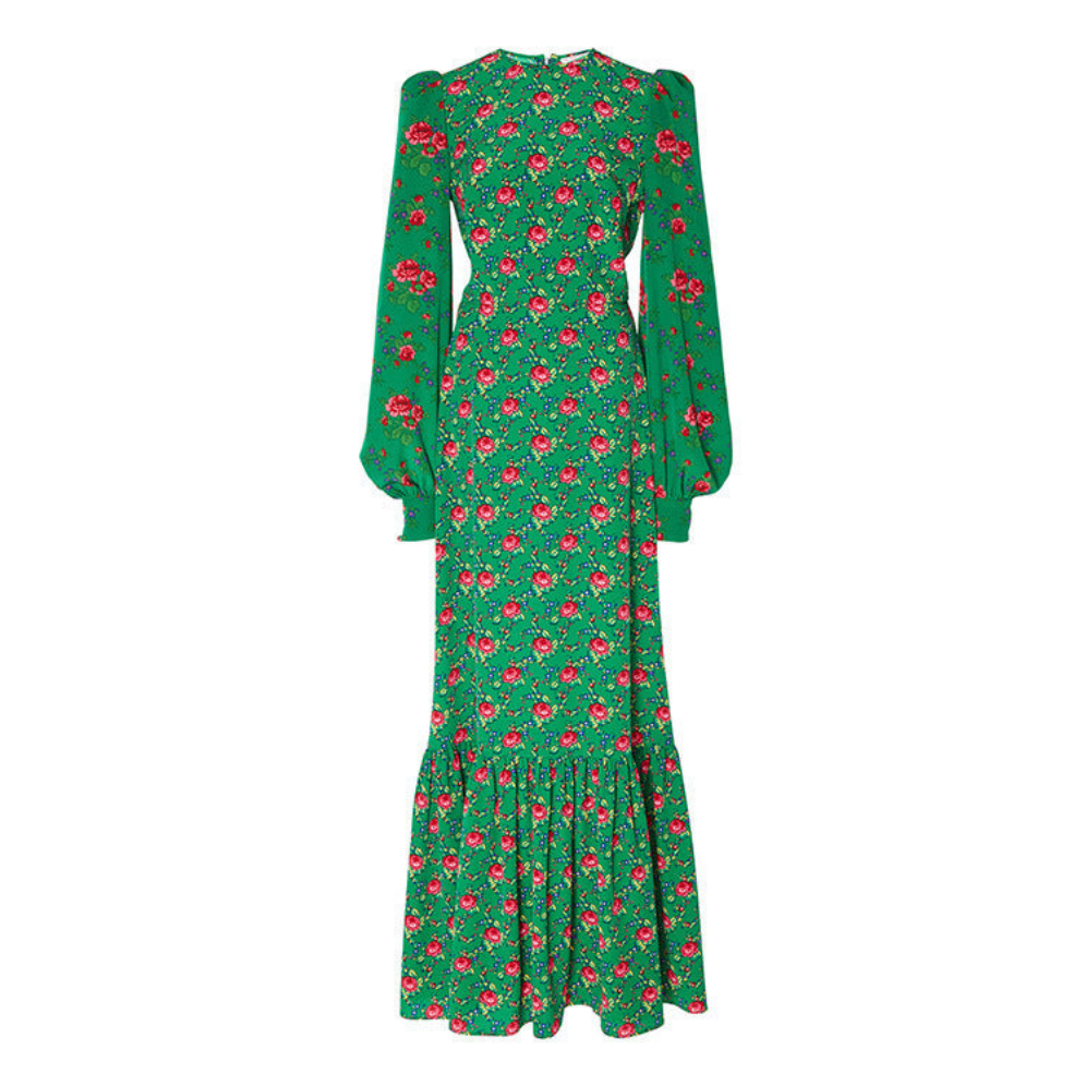 Bohemian Print Long Dress With V-Neck for Women