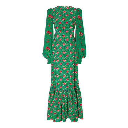 Bohemian Print Long Dress With V-Neck for Women