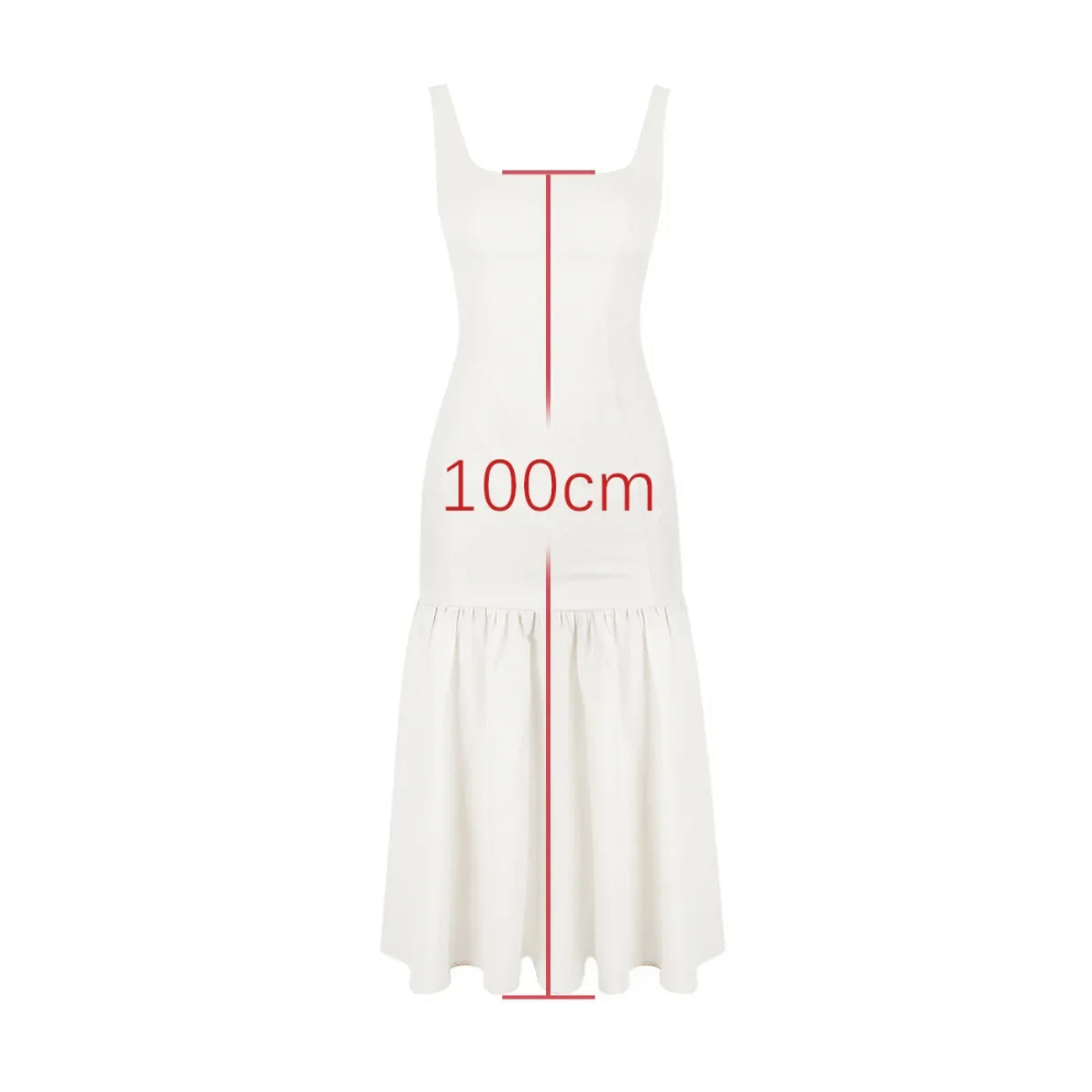 Midi Dress With Spaghetti Straps, Available in Red and  Creamy White