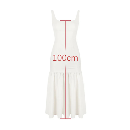 Midi Dress With Spaghetti Straps, Available in Red and  Creamy White