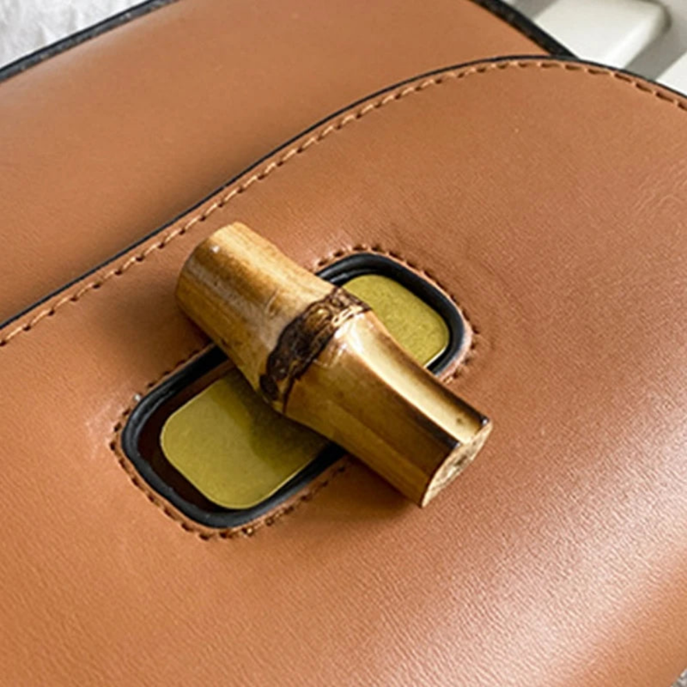 Vintage Style Crossbody with Bamboo Handle