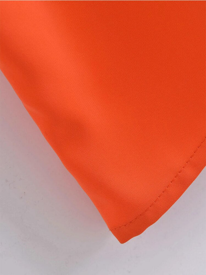 Orange Satin Long  Tunic Style Dress  For Women