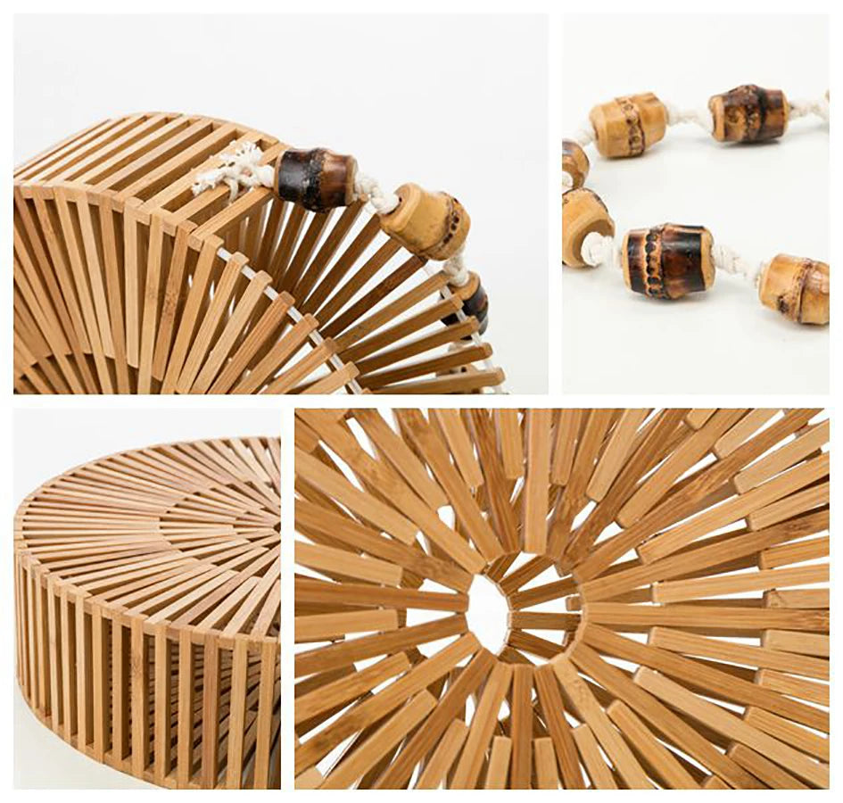 Round Handmade Bamboo Bag